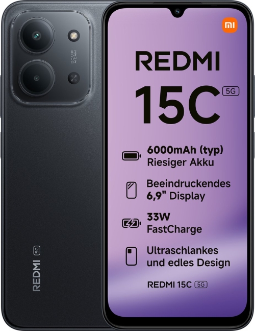 Redmi 15C 5G 256 GB Midnight Black