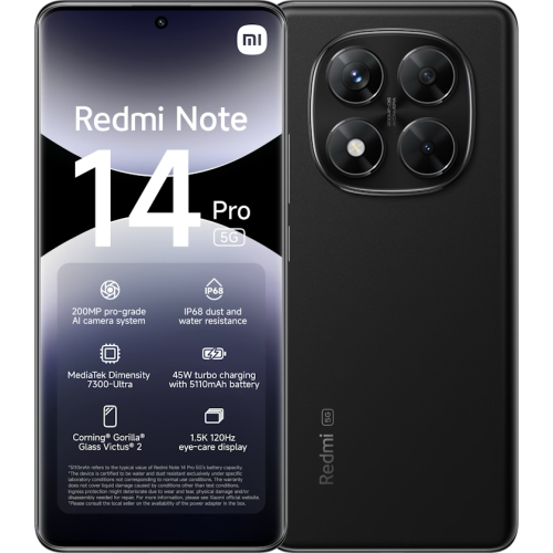 Redmi Note 14 Pro 5G 256 GB Midnight Black