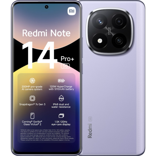 Redmi Note 14 Pro+ 5G 256 GB Lavender Purple