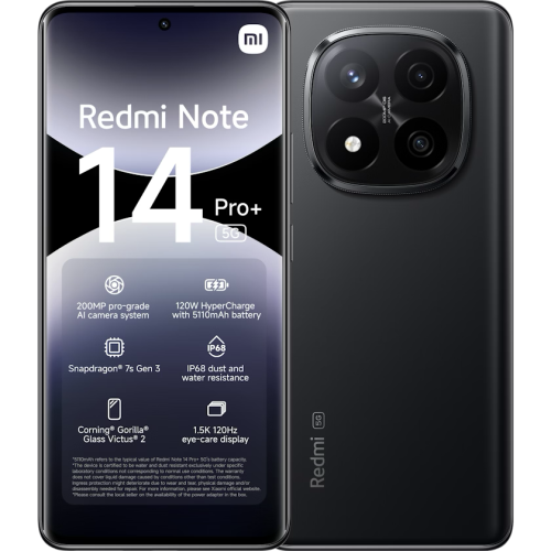 Redmi Note 14 Pro+ 5G 256 GB Midnight Black